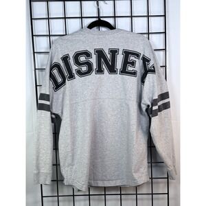 Disney Puff‎ Print Mickey Crest Logo Jersey Style T-Shirt Womens M Gray Varsity